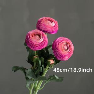 TEMU 3개 인조 꽃, 로즈 레드 및 오렌지 버터컵 색상, 사실적인 터치 줄기 특징, 웨딩 부케 및 파티 테이블 홈 데코용 인조 모란 및 인조 연꽃.