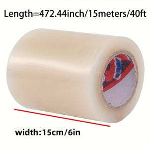 TEMU 15미터 길이 플라스틱 온실 수리 테이프, 1롤 투명 수리 테이프 온실 및 플라스틱 시트용, 접합 및 스팽글링, 방수 및 노화 방지, 다양한 장소에 적합한 다기능 방수 수리