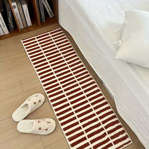 TEMU 빈티지 벽돌 패턴 매트 - 부드러운 세탁 가능한 폴리에스터 매트, 850g/m² 벨벳, 침실, 거실, 주방, 세탁실용 직사각형 홈 데코 - 크리스마스, 할로윈, 부활절, 데이, 세탁 가능한 면적을 위한 이상적인 휴일 선물