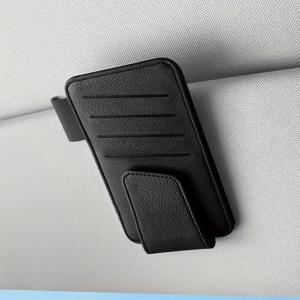 TEMU 차량용 선바이저 정리함 - 패션 안경, 카드 및 펜을 위한 멀티펑셔널 스토리지, 인체공학적 디자인의 내구성 있는 차량 내부 액세서리, 여행 필수품, 컴팩트한 설계, 견고한 구조