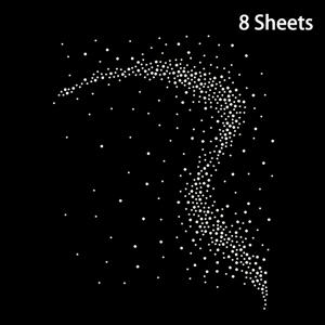 TEMU 8장 글리터 라인스톤 아이언온 전사지, 아이언온 라인스톤 전사 앱리케 열전사 데칼 블링 핫픽스 라인스톤 DIY 패치, 의류 장식용