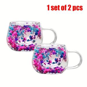 TEMU 2개 세트 EGKEA 핸드메이드 더블월 유리 커피컵 - 150ml, 얼음 방지 재사용 가능, 용, 홈 & 오피스 - 할로윈, 하누카, 부활절 선물 추천 (, 남자친구, 가족), 커피바 액세서리, 무연 소재, 내구성 있는 유리잔, 장식용 유리잔, 글라스웨어, 선물 쇼핑