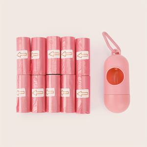 TEMU 휴대용 캡슐형 쓰레기 봉투 - 다기능 여행용 쓰레기봉투, 1개 캡슐 홀더 + 10롤 쓰레기봉투 포함 일회용 기저귀 보관 파우치