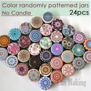 TEMU 36/12/24개 세트 양철통 캔들 용기, 36가지 랜덤 혼합 패턴, 캔들 만들기용, 빈 철제 양철통 상자 용기, DIY 캔들 만들기 및 보관, 파티 장식 소품 선물