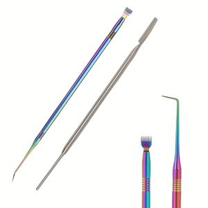 TEMU 스테인리스 스틸 재질의 속눈썹 분리기 및 컬러링 도구가 포함된 2개 속눈썹 리프팅 펌 도구 세트입니다. 속눈썹 및 눈썹 펌, 컬러링, 컬링 및 연장용으로 설계되었습니다.