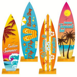 TEMU 4개 세트 서프보드 데스크탑 장식, 비치 사인, 엔들리스 썸머 우든 레터 행거, 홈 데코레이션용