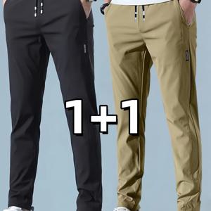 TEMU 남성 캐주얼 팬츠 2개, 여름용 가볍고 패셔너블한 조거 스웨트팬츠, 레저 스포츠웨어, 이상적인 선물