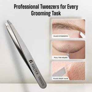 TEMU 초정밀 전문가용 스테인리스 스틸 여성용 이발기 - 가벼운 무게의 눈썹 및 얼굴 미용용 트위저, 남녀 공용