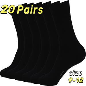 TEMU 남성용 블랙 드레스 양말 20켤레, 비즈니스 캐주얼에 적합, 사이즈 9-12 (US), 골지 엣지 및 텍스처 패턴 특징, 회의, 파티 및 공식적인 행사에 이상적, 손세탁 또는 드라이 클리닝 가능, 부드러운 질감.