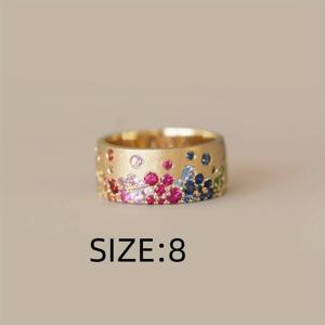 TEMU 1개, 스타일 - 지르코니아 스톤이 새겨진 구리 반지, 정교하고 남녀공용. 파티, 졸업 파티, 크리스마스, 추수감사절, 일상복, 약혼 및 결혼식 행사, 그리고 선물용으로 적합합니다.