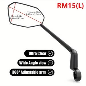 TEMU 이지도 자전거 후방 거울, 알루미늄 합금 핸들바 마운트, 충격 방지 및 낙하 방지, 접이식 HD 진품 유리 회전 후방 거울, 전기 자전거 액세서리, 전기 자전거 및 스쿠터 후방 거울에 적합, 컴팩트 미러,조절 가능한 마운트,고품질 유리,충격 방지 디자인,회전 가능한 거울,전기 스쿠터 사용자|전기스쿠터