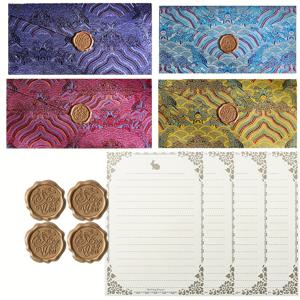 TEMU 고급 초대장 봉투 세트 30개, 텍스처 디자인 초대장 봉투, 파티, 선언, 휴일 초대에 적합, 크리스마스, 새해, , 파티 이벤트용 종이 22장 + 봉투 4개 + 왁스 스탬프 4개 포함