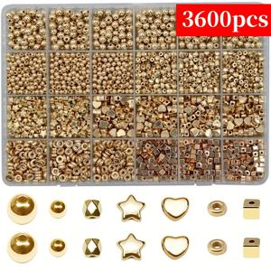 TEMU 3600개 4-7mm 하트형 오각별 비즈, 스페이서 비즈 7세트. 아크릴 소재. 24구 박스. DIY 팔찌 및 목걸이용, 초보자와 전문가 모두에게 적합한 장식 비즈