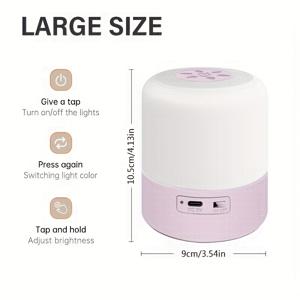 TEMU 1개 LED 터치형 무드등, 침실 장식 조명, 스마트 터치 나이트라이트, 밝기 조절 가능 거실/복도/침실/주방/옷장/캐비닛용 따뜻한 빛/화이트 라이트