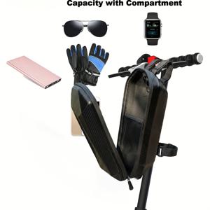 TEMU 다용도 전동 스쿠터 핸들바 가방, 접이식 자전거, 스쿠터에 적합한 하드쉘 파우치, 전동 스쿠터 및 삼륜차 액세서리, 5리터 대용량, 여행을 편리하게.