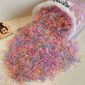 TEMU 5000개입 / 백 컬러풀 헤어밴드 머리띠 포니테일 고정 밴드 헤어 액세서리, 생일 파티 졸업식용 다색 선택 가능