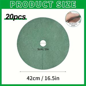 TEMU 20개입 녹색 부직포 잔디 나무 매트 커버 링 | 정원, 공원, 나무용 잡초 방지 및 식물 보호, 최적의 영양 및 수분 보존을 위한 통기성 및 흡수성 소재, 간편한 설치, 내구성 있는 원예용 천 - 브랜드: