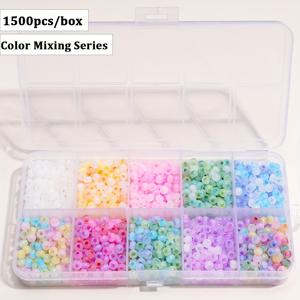 TEMU 1200/1500개 BEADIA 4mm 유리 캣아이 씨드 비즈 - 반짝이는 라운드 구슬, 직선 구멍 DIY 주얼리 만들기용, 팔찌, 귀걸이, 목걸이 - 10구 플라스틱 보관함 포함, 공예 애호가를 위한 완벽한 휴일 선물, 주얼리 제작용 씨드 비즈, 생동감 넘치는 색상, 매끄러운 마감, 핸드메이드 액세서리, 정밀 커팅, 수공예가들을 위한 소품