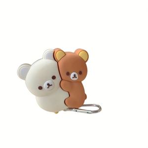 TEMU 3D 귀여운 포옹하는 갈색과 흰색 곰, 에어팟 1/2/3/4 프로/프로 2용 블루투스 이어폰 케이스