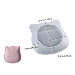 TEMU 1개 고양이 트레이 석고 몰드, 클레이 몰드, 홈 데코 DIY 콘크리트 실리콘 몰드, 트레이 제작용 실리콘 몰드, 주얼리 트레이 만들기, DIY 홈 장식, 테이블탑 오너먼트, 분위기 조성용, 석고, 레진, 클레이 및 기타 공예 프로젝트에 적합