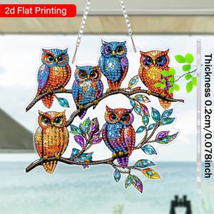 TEMU 2D 플랫 페인팅 아트 키트, DIY 올빼미 패턴 특수형 아크릴 펜던트 공예 세트, 테마 불규칙 , 홈 가든 벽문 장식, 핸드메이드 파티 선물|보석십자수