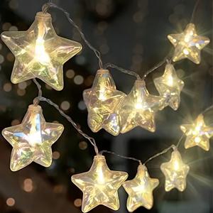 TEMU LED 멀티컬러 야외 레이저 별 스트링 조명 (59.06/118.11인치), 실내 가족 파티, 소파 배경, 벽, 창문 및 계단 장식에 적합. 생일, 결혼식, 크리스마스, 할로윈 및 부활절 선물로 완벽합니다.