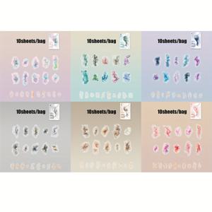 TEMU 6팩 금장색과 다양한 색상의 워터 컬러 블렌딩 스티커, 60장, DIY 스크랩북 액세서리, 자체 접착, 판타지 테마, 광택 있는 마감, 비정형 모양, 폴리에틸렌 테레프탈레이트 소재, 스크랩북, 일기, 폰 케이스, 물병, 자동차 컵, 컴퓨터, 기타, 자전거, 스케이트보드, 수하물, 저널용