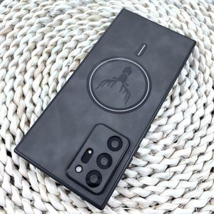 TEMU 폰 케이스: 고급 비즈니스 엘크 패턴 인조 가죽 모바일 폰 케이스, Note20 Ultra 호환, 충격 방지 및 무선 충전 지원