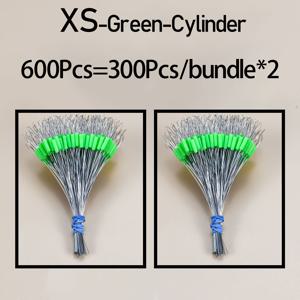 TEMU 원통형 및 타원형 실리콘 플로트 낚싯줄 스토퍼 600개, 낚시 공간 비즈, 낚시 액세서리 (1묶음당 300개, 2묶음)