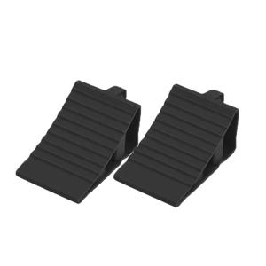 TEMU 1쌍의 고강도 방지 미끄럼 고무 휠 블록 - 경사면 주차용 강화 트랙션 홈, 화물 운송 및 후진 안전을 위한 검은색 타이어 차단기, 안티슬립 디자인, 드라이버용