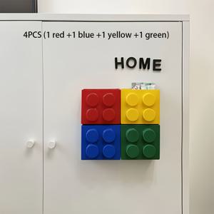 TEMU 4PCS 자석 주방 정리용품 공간절약형 냉장고 받침대, 주방용품 보관함, 양념 선반 - 내구성 플라스틱 소재 (노랑, 빨강, 파랑) - 주방, 사무실, 작은 공간에 적합 - 공구 없이 간편 설치, 냉장고 스티커, 사무용품, 컴팩트 경량 보관, 바쁜 사람들을 위한 보관 솔루션|냉장고|정리함