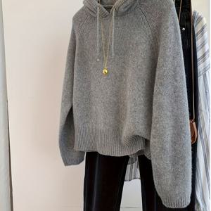 TEMU 솔리드 컬러 베이직 Y 캐주얼 가을/겨울 후드티, 드로스트링 포함, 다재다능한 청소년 소프트 레이지 한국 스타일 풀오버