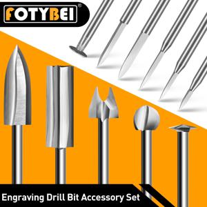 TEMU 11피스 3mm 샹크 조각 드릴 비트 세트 - DIY 애호가와 목공을 위한 정교한 나무 디자인 및 패턴 제작용
