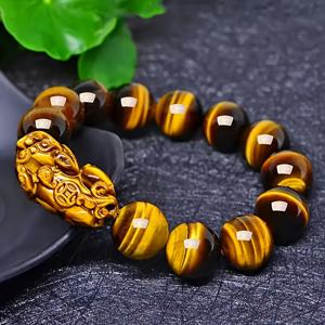 TEMU 8mm/10mm 천연 타이거 아이 스톤 브레이슬릿 - 남녀공용 브라운 비즈 주얼리, 8월 탄생석 선물, 할로윈 발렌타인데이 추수감사절 캐주얼 & 특별한 날을 위한 캐주얼 착용용 팔찌