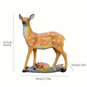 TEMU 1개 리얼리스틱 사슴 조각상, 야외 조형물, 레진 공예품, 자연 및 야외 테마, 유치원 식물 코너 장식, 정원 잔디 오너먼트. 20.67인치