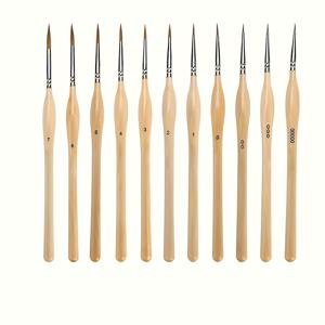 TEMU 11pcs 디테일 브러시 세트, 특성 에르고노믹스 그립 핸들, 아트 및 모델 아크릴, 오일, 워터컬러, 숫자로 페인트, 모델, 네일, 크래프트용 나일론 정밀 미니어처 브러시.