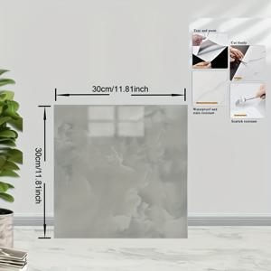 TEMU 32개 방수 및 탈착식 PVC 마블 효과 스티커 (벽 및 바닥용), 주방, 거실 및 침실의 현대적인 홈 데코에 이상적입니다.
