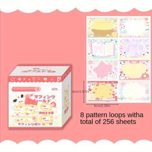 TEMU 256장/박스 - 강력 접착제가 있는 귀여운 강아지 풀아웃 스티커 메모지 & 찢어지는 시트 (핑크, 블루, 옐로우, 레드, 그린, 브라운, 베이지, 화이트, 블랙, 그레이) - 사무실, 학교, 홈플래너, 스크랩북용 - 개 애호가를 위한 이상적인 선물, 플래너 스티커, 컬러풀한 문구류, 만화 일러스트, 내구성 좋은 접착식