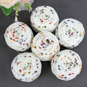 TEMU 6개 세트 무지개 도트 크래프트 실 - 부드럽고 매끄러운 니팅 & 코바늘용 점무늬 (빨강, 보라, 초록, 노랑, 분홍, 회색) - 총 300g/각 50g - 모든 기술 수준을 위한 초보자 친화적 DIY 공예 재료, 편안한 질감, 내구성 있는 직조 소재, 장식용 실, 시작하는 사람들을 위한 필수품