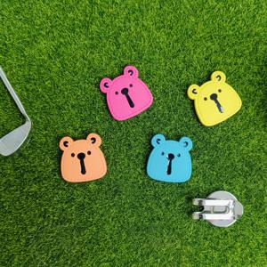 TEMU 1팩/4팩 귀여운 곰 골프 볼 마커 - 자석 모자 클립 & 볼 위치 마커 | 그린을 위한 컬러풀 골프 액세서리 | 골프 애호가를 위한 완벽한 선물