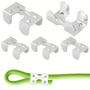TEMU 5개 스테인리스 스틸 이중 로프 클램프 세트, 이중 로프 클램프 링 엔드, 하네스 및 애완동물 리드줄용 금속 버클, 강아지 리드줄, 말 로프 및 꼬임 로프에 적합.