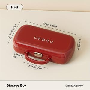 TEMU UFORU 크리에이티브 휴대용 재봉틀 상자 - 더블 뚜껑 & 방진 디자인, 다기능 수납 정리함, 플립탑 뚜껑, 컴팩트 직사각형 케이스 (파스텔 그린/화이트), 학생 및 공예 애호가를 위한 고품질 내구성 플라스틱 소재, 홈 오거나이저, 기숙사 필수품, 여행용, 튼튼한 구조