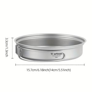 TEMU 티아르타인 컴팩트 캠핑 팬 - 경량 티타늄 프라이팬 & 서빙 플레이트, 접이식 손잡이, 방청 처리, 보관 가방 포함 - 캠핑, 하이킹, 피크닉, 주방용 (350ml/500ml), 필수 아이템, 내구성 있는 조리기구