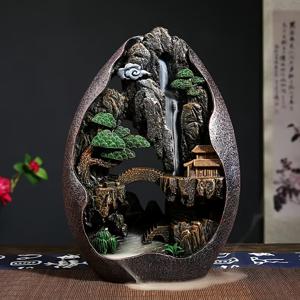 TEMU 아름다운 조각이 돋보이는 백플로우 향로. 복잡한 조각과 생생한 색상이 특징이며, 실내 거실, 라운지 및 사무실에 적합합니다. 파라다이스를 닮은 향로입니다.