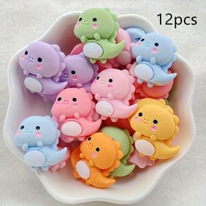 TEMU 생생하고 사랑스러운 공룡 레진 참 12개 세트, 동물 테마 - 공예, 귀걸이, 헤어 액세서리, 주얼리 제작, 스크랩북, 웨딩 장식에 적합 - 공예 용품.