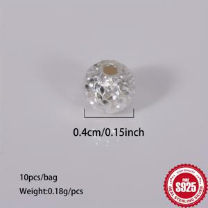 TEMU 7~10개입 S925 925 실버 스파클링 비즈, 자동차 꽃 비즈, 곡선 칼 비즈, 크러쉬 아이스 팔찌 제작.