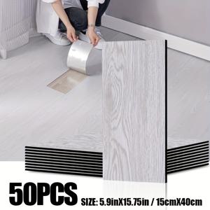 TEMU 25개/50개, 엠보싱 레트로 나무 무늬 바닥 타일, 접착식 DIY 리모델링 바닥재, 방수 및 내마모성, 주방·거실·복도·욕실·사무실 장식용, 한 사람이 쉽게 설치 가능
