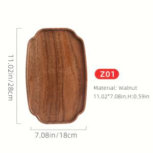 TEMU 1개 월넛 트레이 | 커피 & 티 서빙 트레이, 과일 플래터 파티 서빙 트레이, 나무 수납 트레이, 아침 식사 트레이, 비식품 접촉, 오일 러브드 마감, 기하학적 패턴, 천연 소재