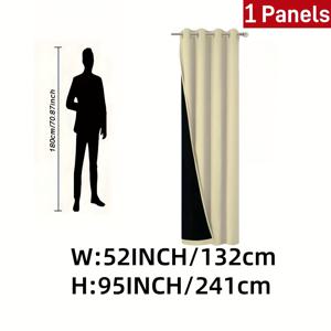 TEMU 원 패널, 완전 차광 커튼, 단색 디자인, 걸이용 아일렛 상단, 코팅된 안감, 거실, 사무실, 침실, 크리스마스 테마 및 현대적인 로맨틱한 분위기를 위한 장식에 이상적.