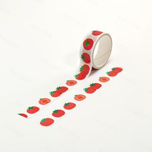 TEMU x 15mm 토마토 와시 테이프 롤 - 스크랩북, 저널링, 플래너, DIY 공예, 선물 포장, 카드 만들기용 귀여운 과일 테마 마스킹 테이프, 레트로 카와이 토마토 스티커 테이프, 불릿 저널 및 노트북 장식용 창의적인 종이 테이프